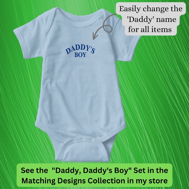 Daddy (oder irgendein Name) Matching Daddy's Boy Baby Strampler (Von Creator hochgeladen)