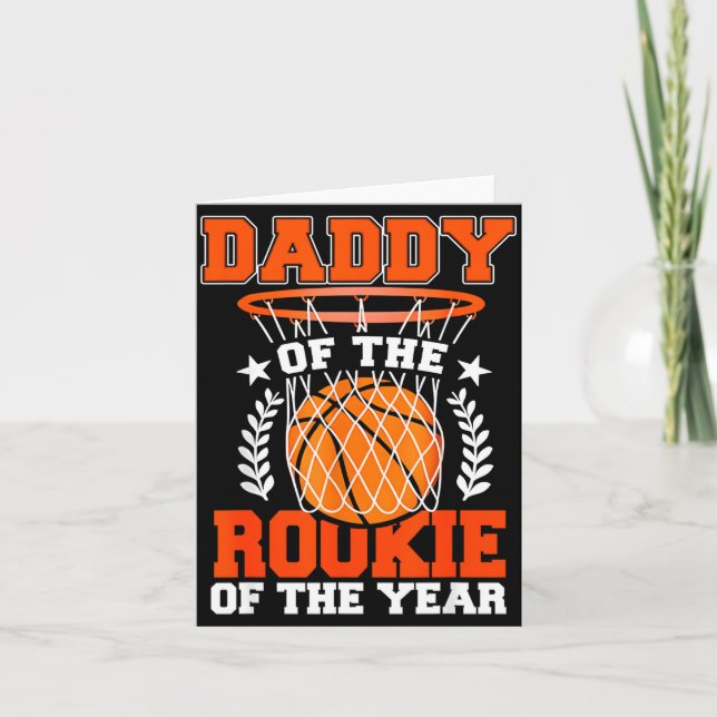 Daddy Of Rookie 1st Basketball Bday Theme Matching Karte (Vorderseite)