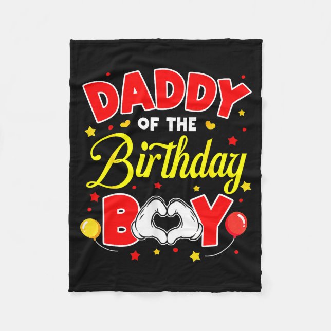 Daddy Of The Birthday Boy Matching Dad Son Family  Fleecedecke (Vorderseite)