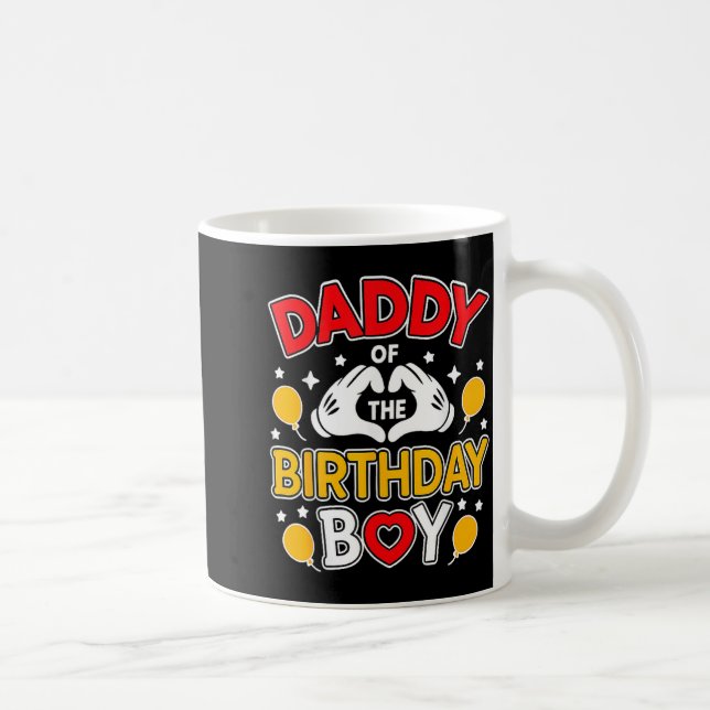 Daddy Of The Birthday Boy Shirt Matching Dad Son F Kaffeetasse (Rechts)