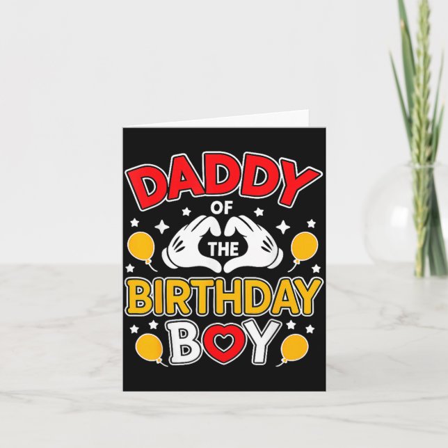 Daddy Of The Birthday Boy Shirt Matching Dad Son F Karte (Vorderseite)