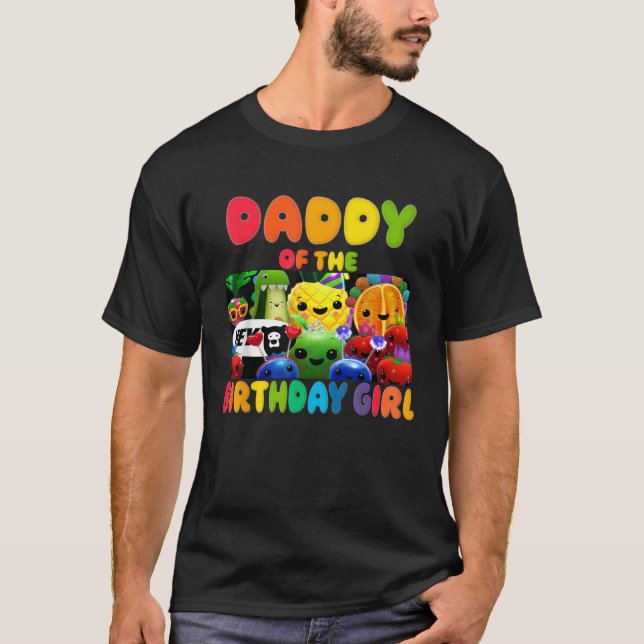 Daddy Of The Birthday Girl Fruit Birthday Family M T-Shirt (Vorderseite)