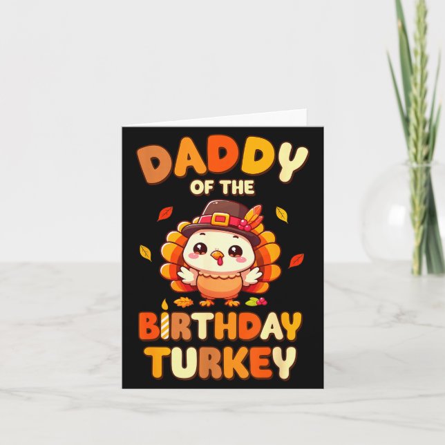 Daddy Of The Birthday Turkey Family 1st Birthday B Karte (Vorderseite)