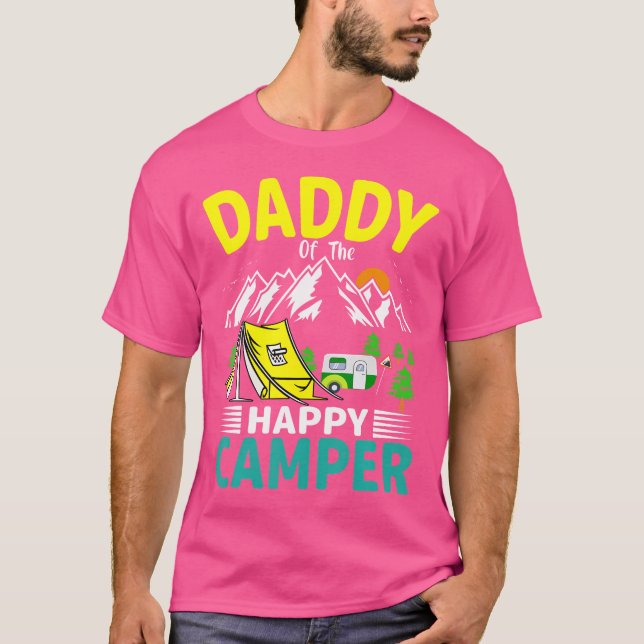 Daddy Of The Camper Dad 1St Birthday Family Campin T-Shirt (Vorderseite)