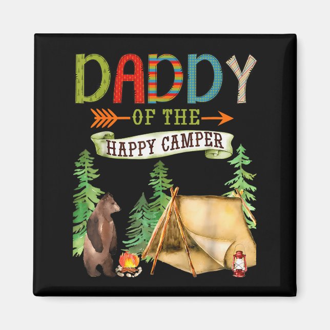 Daddy Of The Happy Camper First Birthday Camng  Magnet (Vorne)