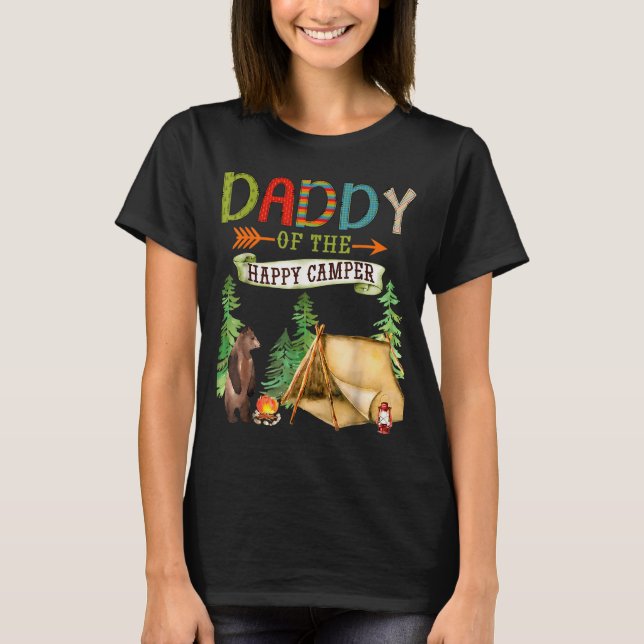 Daddy Of The Happy Camper First Birthday Camng  T-Shirt (Vorderseite)