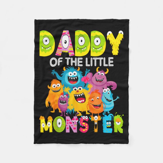 Daddy Of The Little Monster 1st Birthday Boy Party Fleecedecke (Vorderseite)