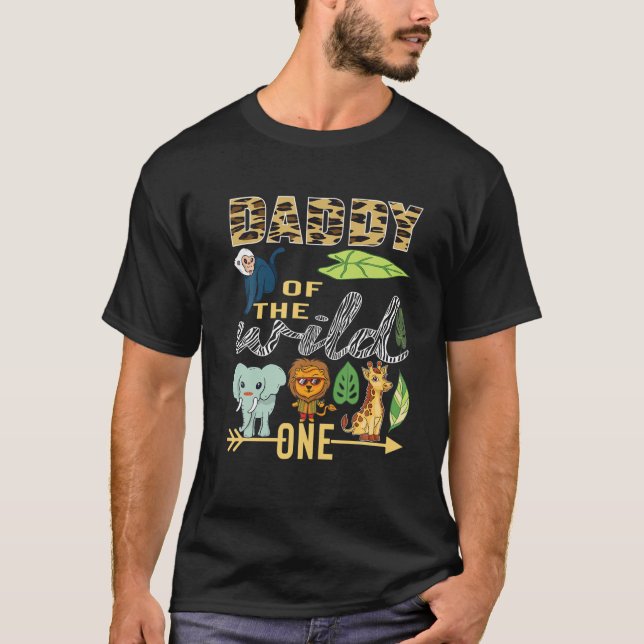 Daddy of the Wild One Zoo 1St Birthday Safari Jung T-Shirt (Vorderseite)