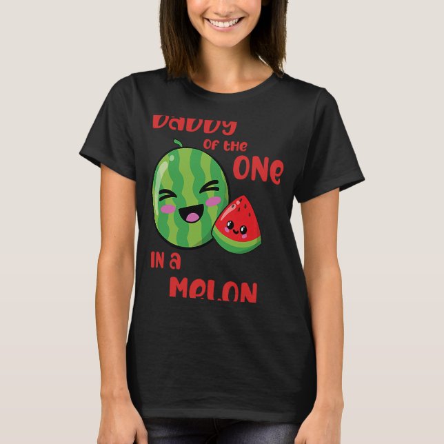 Daddy One in Melon Birthday Watermelon Theme Boy T-Shirt (Vorderseite)