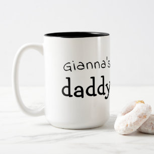 Daddy Personalisiert Fun Schwarz-weiß Zwei-Tone-Ta Zweifarbige Tasse
