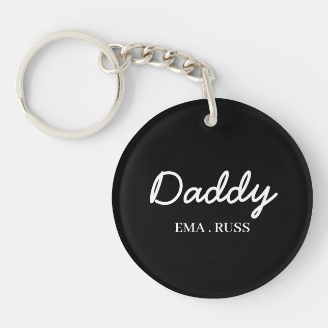 Daddy | Personalized Kids Names Father’s Day Gift Schlüsselanhänger (Vorderseite)
