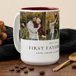 Daddy Photo Collage First Father's Day Keepsake Zweifarbige Tasse