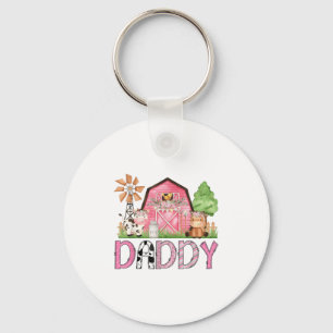 Daddy Pink Bauernhof-Tier-Geburtstag Kinder passen Schlüsselanhänger