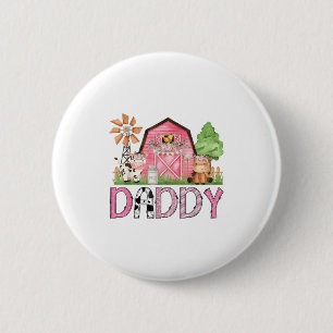 Daddy Pink Farm Tier Geburtstag Kinder passende Fa Button
