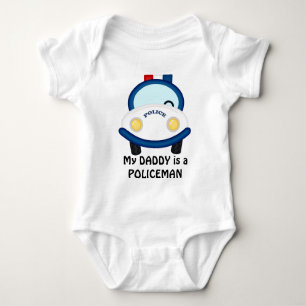 Daddy Policeman unisex Baby Bodysuit Baby Strampler