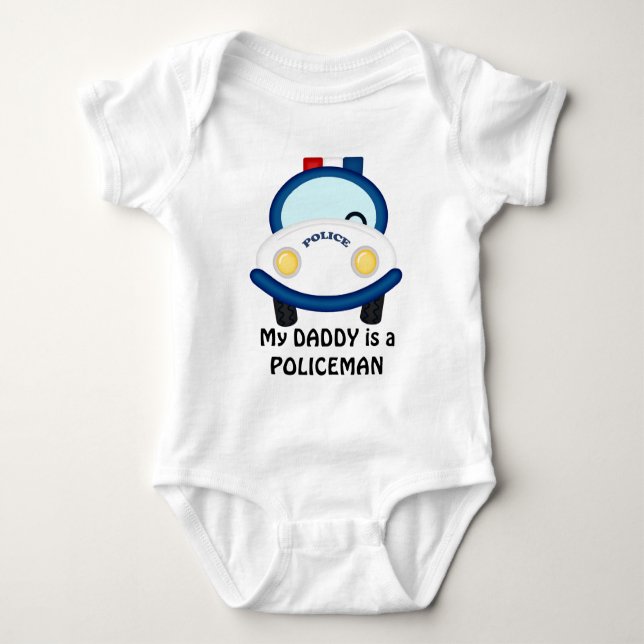 Daddy Policeman unisex Baby Bodysuit Baby Strampler (Vorderseite)