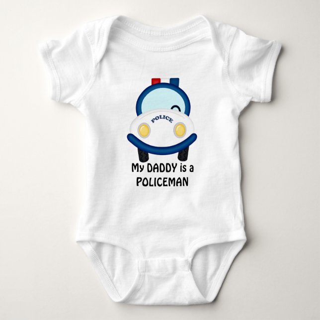 Daddy Policeman unisex Baby Bodysuit Strampler (Vorderseite)