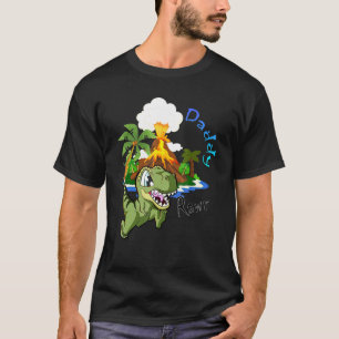 Daddy Rawr Birthday Dinosaur Rawr Volcano Palms Pa T-Shirt