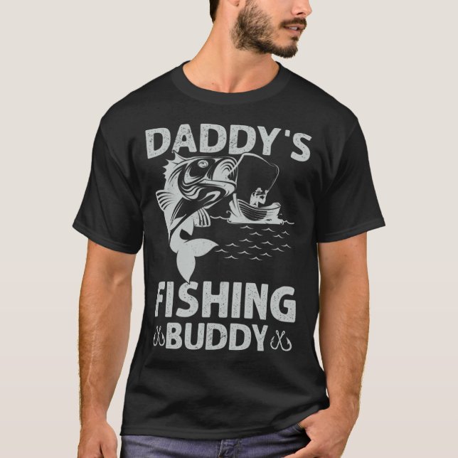 Daddy s Fishing Buddy Fishing Papa Son Boy Fathers T-Shirt (Vorderseite)