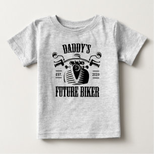 Daddy’s Future Biker Motorcycle Skull Personalized Baby T-shirt