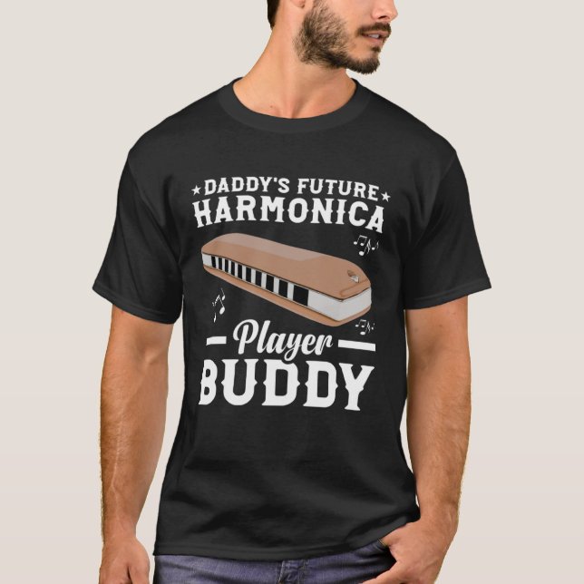 Daddy s Future Harmonica Player Harmonicist Harmon T-Shirt (Vorderseite)
