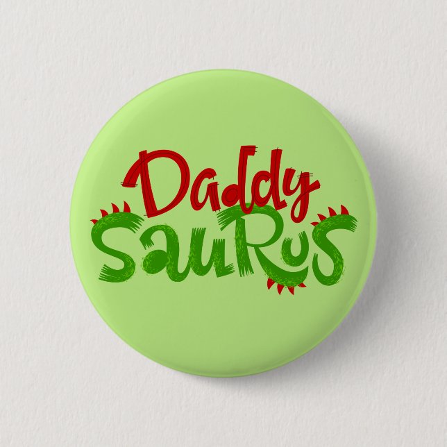Daddy Saurus Dinosaur Lettering Button (Vorderseite)