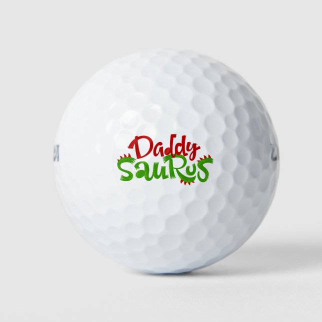 Daddy Saurus Dinosaur Lettering Golfball (Vorderseite)