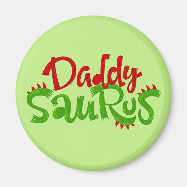 Daddy Saurus Dinosaur Lettering Magnet (Vorne)