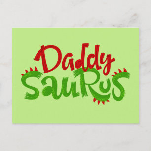 Daddy Saurus Dinosaur Lettering Postkarte