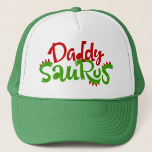 Daddy Saurus Dinosaur Lettering Truckerkappe