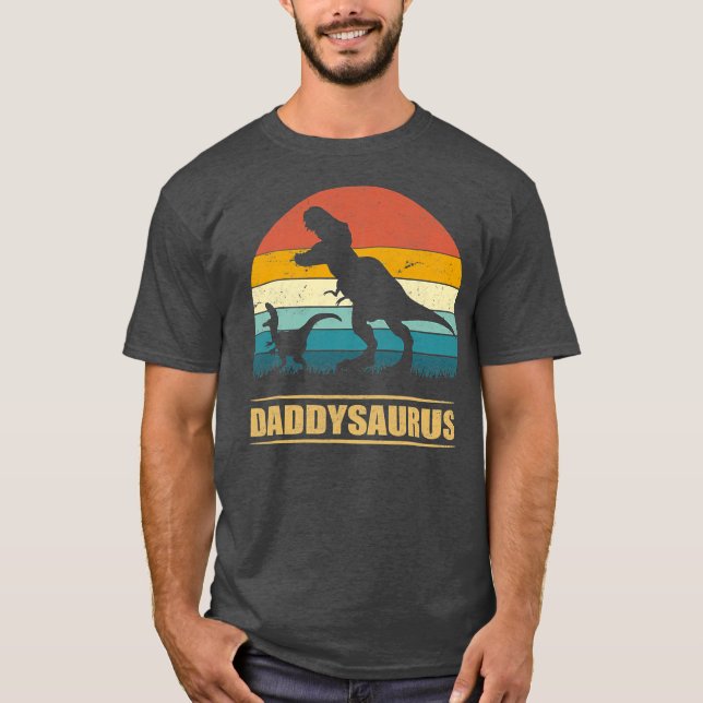 Daddy Saurus für Vater T Rex Dinosaur Funny T-Shirt (Vorderseite)
