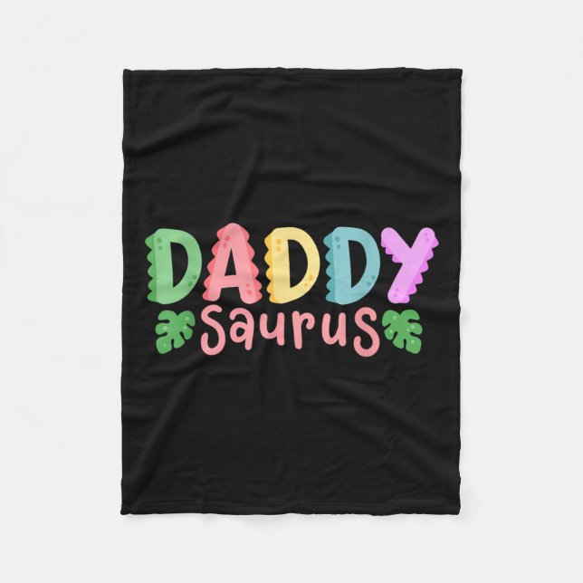 Daddy Saurus Kids Dinosaur Birthday Party Family M Fleecedecke (Vorderseite)