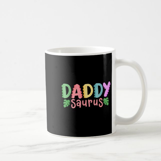 Daddy Saurus Kids Dinosaur Birthday Party Family M Kaffeetasse (Rechts)