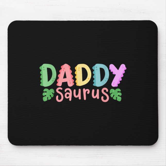 Daddy Saurus Kids Dinosaur Birthday Party Family M Mousepad (Vorne)