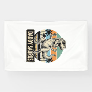 Daddy Saurus Retro-Dinosaur-Sonnenuntergangs-Shirt Banner
