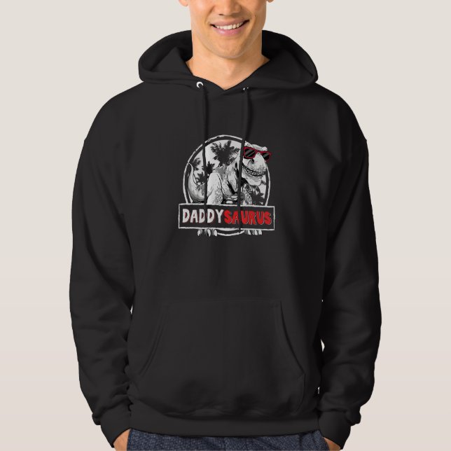 Daddy Saurus Rex Dinosaur Vatertagsmatc Hoodie (Vorderseite)