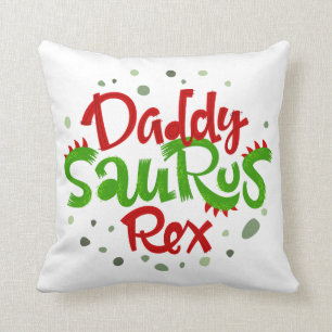 Daddy Saurus Rex Illustration Kissen