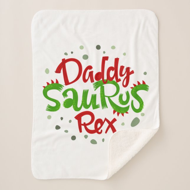 Daddy Saurus Rex Illustration Sherpadecke (Vorderseite)