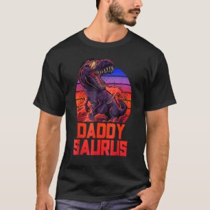 Daddy Saurus Rex Vater Pater Trex Retro 80er Dinos T-Shirt