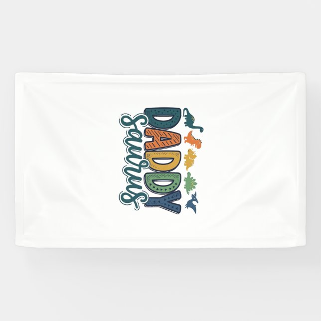 Daddy Saurus Süßer Dinosaur-Vater-Vektor-Design_1 Banner (Horizontal)
