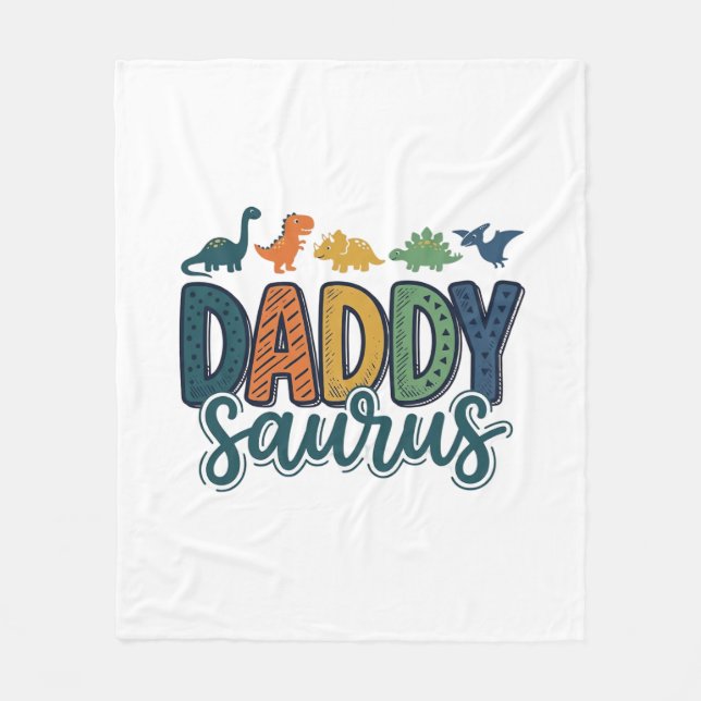 Daddy Saurus Süßer Dinosaur-Vater-Vektor-Design_1 Fleecedecke (Vorderseite)