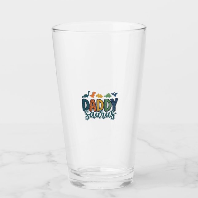 Daddy Saurus Süßer Dinosaur-Vater-Vektor-Design_1 Glas (Vorderseite)