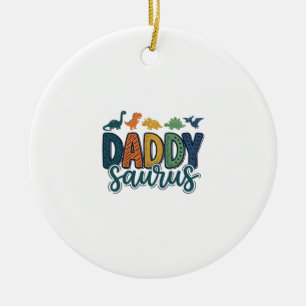 Daddy Saurus Süßer Dinosaur-Vater-Vektor-Design_1 Keramik Ornament
