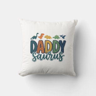 Daddy Saurus Süßer Dinosaur-Vater-Vektor-Design_1 Kissen
