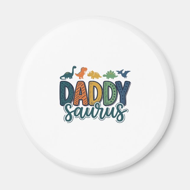 Daddy Saurus Süßer Dinosaur-Vater-Vektor-Design_1 Magnet (Vorne)