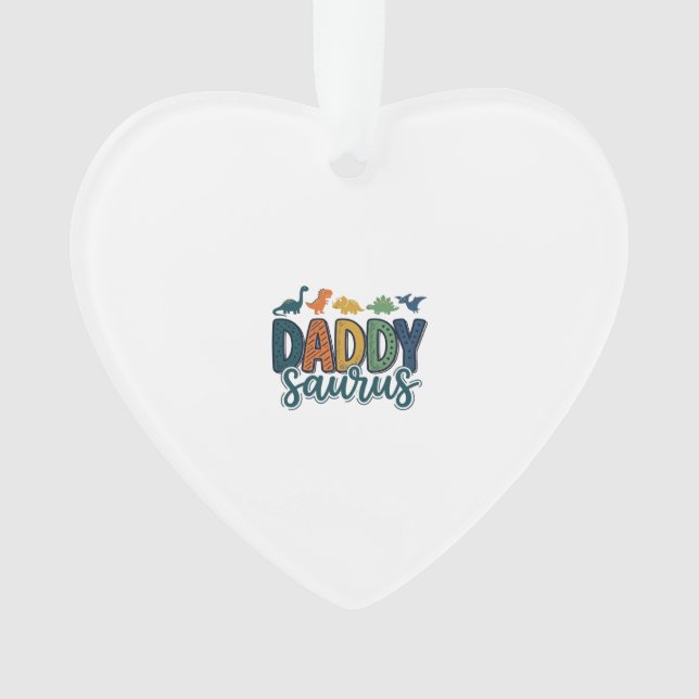 Daddy Saurus Süßer Dinosaur-Vater-Vektor-Design_1 Ornament (Vorderseite)
