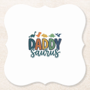 Daddy Saurus Süßer Dinosaur-Vater-Vektor-Design_1 Untersetzer
