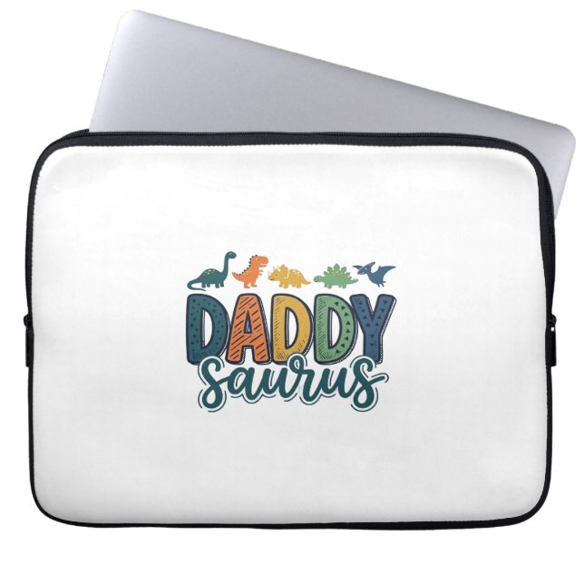 Daddy Saurus Süßer Dinosaurier-Vater-Vektor-Design Laptopschutzhülle (Vorderseite)