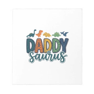 Daddy Saurus Süßer Dinosaurier-Vater-Vektor-Design Notizblock