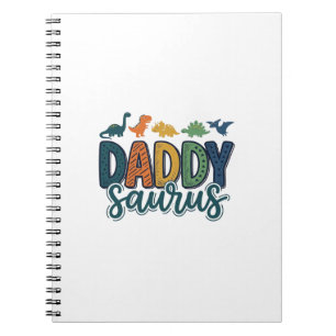 Daddy Saurus Süßer Dinosaurier-Vater-Vektor-Design Notizblock